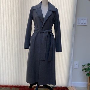 Italian Melton maxi coat Banana Republic small dark charcoal gray -new…